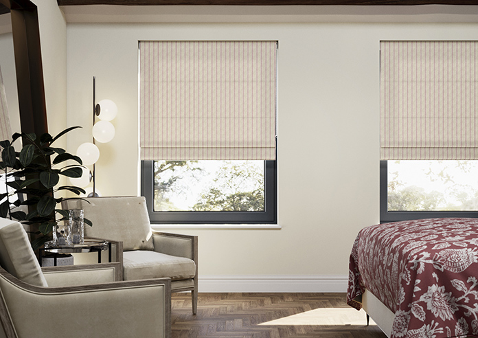 Emily Bond George Stripe Print, Red - Roman Blind - Image 3